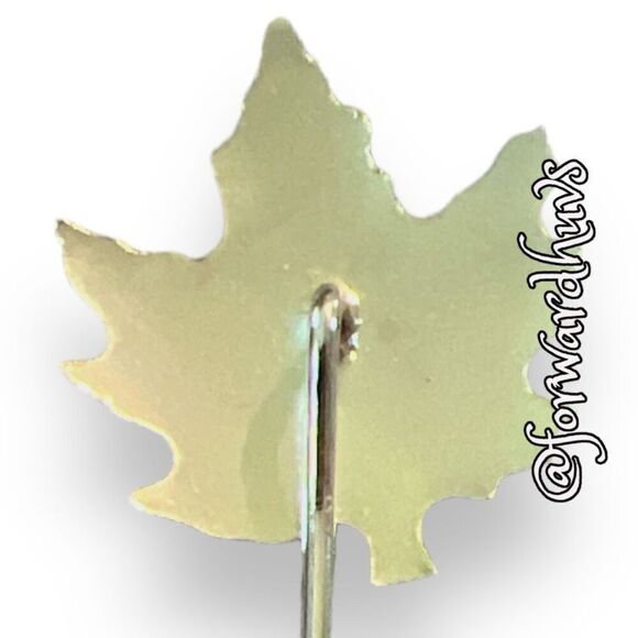 Vintage Silver Tone Maple Leaf Hatpin Stickpin - Picture 5 of 8